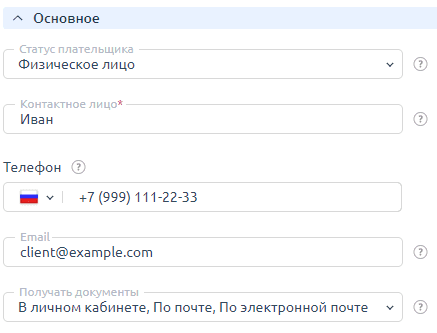 Плательщик за домены и хостинг физическое лицо Физическое лицо